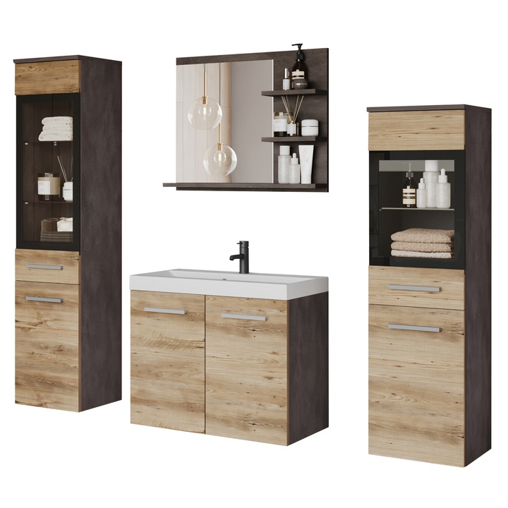 Kúpeľňová zostava MAILO I matera/gaštan 1