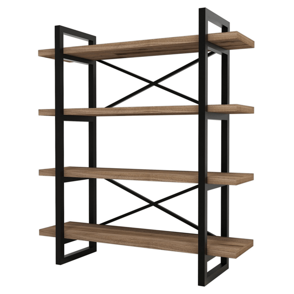 Regál na knihy  MAKRO orech/kov 1