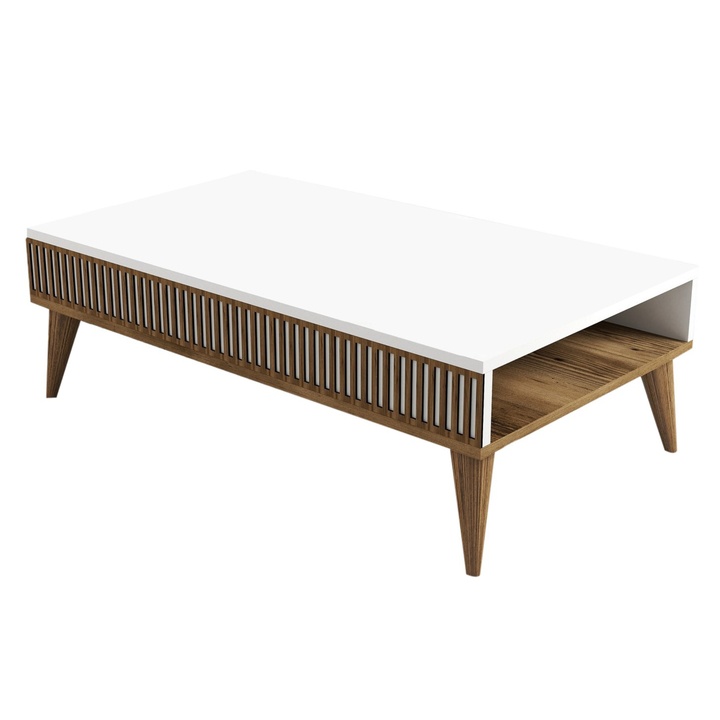 Konferenčný stolík MALOMA biela/orech 1