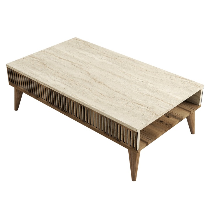 Konferenčný stolík MALOMA orech/béžová 1