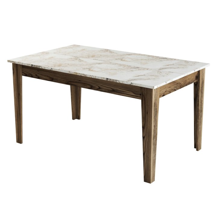 Jedálenský stôl MALOMA orech/biely mramor 1