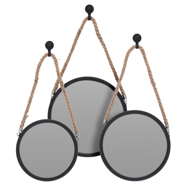 Zrkadlo MALVÍNA 1 čierna, 3 ks 1