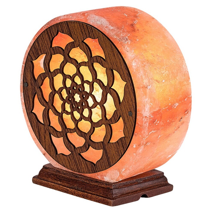 Soľná lampa MANDALI oranžová/prírodná 1