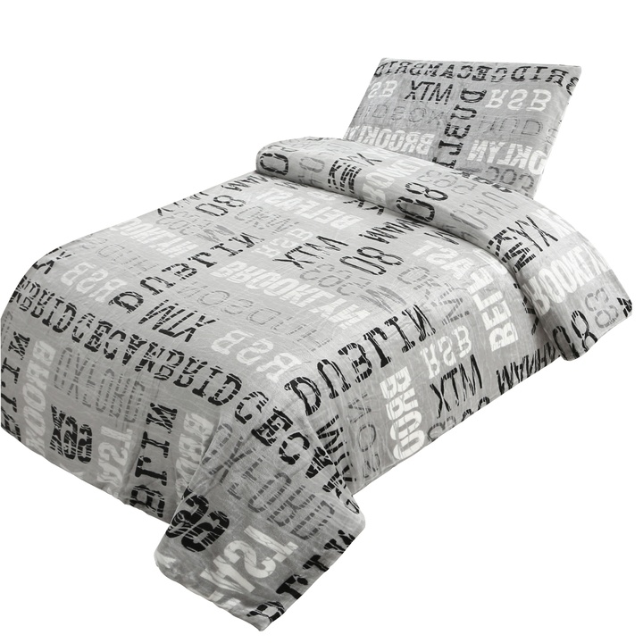 Posteľná bielizeň MANHATTAN sivá, 2 ks 70x90 a 200x220 cm 1