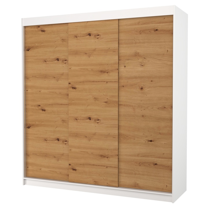 Šatníková skriňa MANOL biela/dub artisan 1