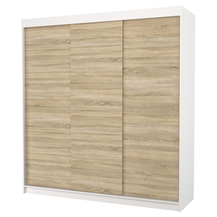 Šatníková skriňa MANOL biela/dub sonoma 1