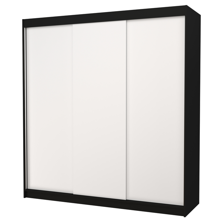 Šatníková skriňa MANOL čierna/biela 1