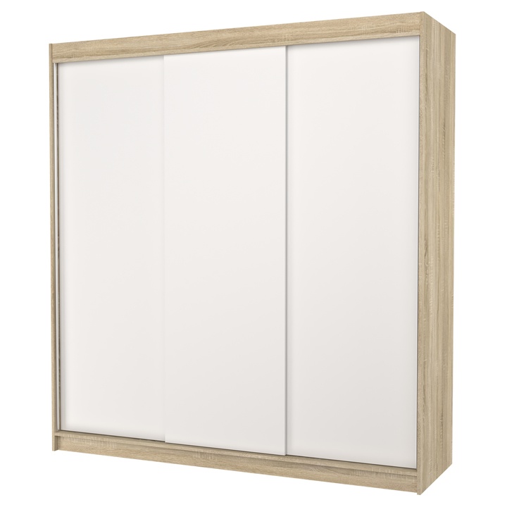 Šatníková skriňa MANOL dub sonoma/biela 1