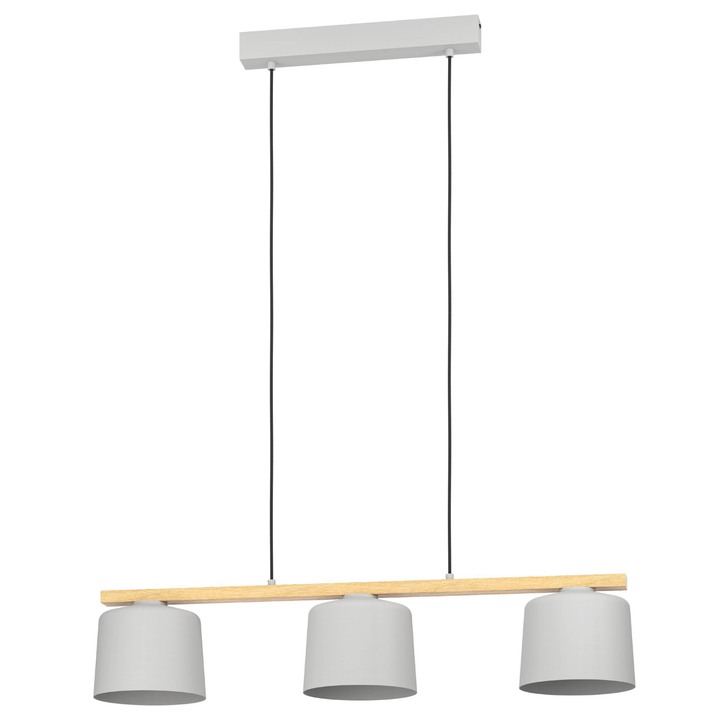 Závesné svietidlo MARIEL svetlosivá/drevo 1