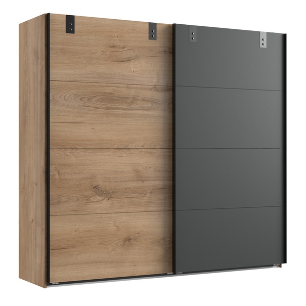 Šatníková skriňa MARION doskový dub/grafit, šírka 225 cm 1