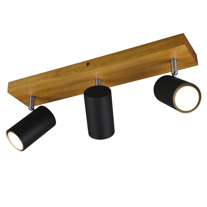 Bodové svietidlo MARLEY III čierna/drevo 1