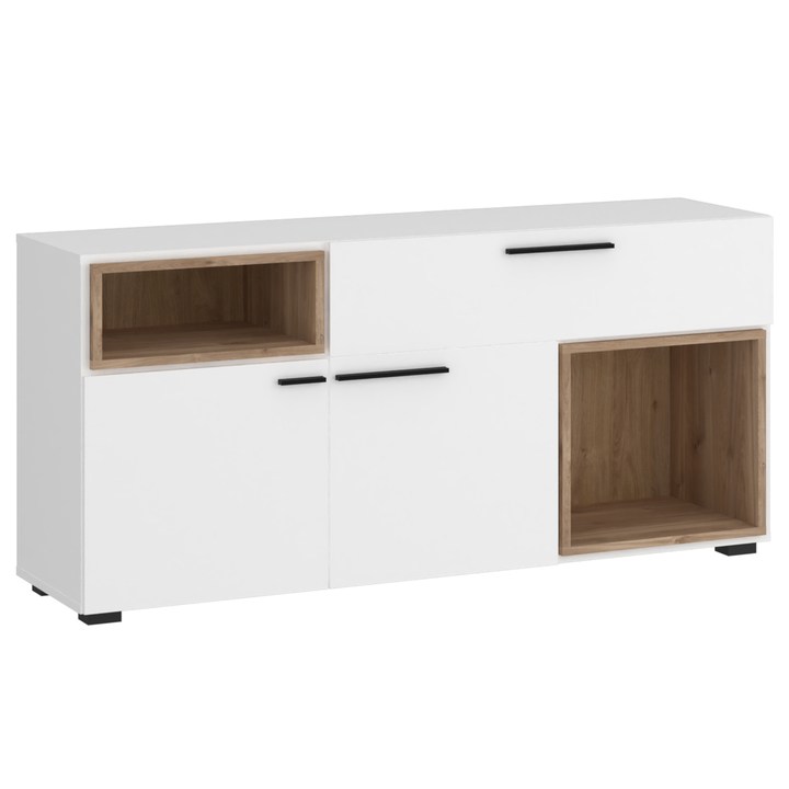 Komoda MARLOW 2 alpská biela/dub castello 1