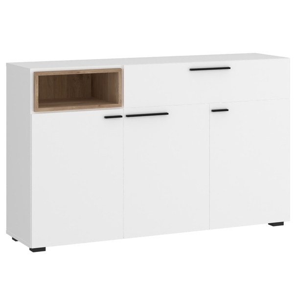 Komoda MARLOW 3 alpská biela/dub castello 1