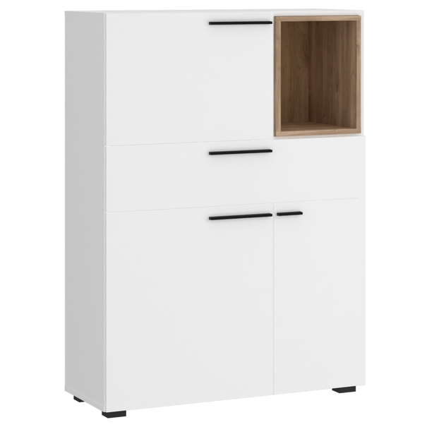 Komoda MARLOW 4 alpská biela/dub castello 1
