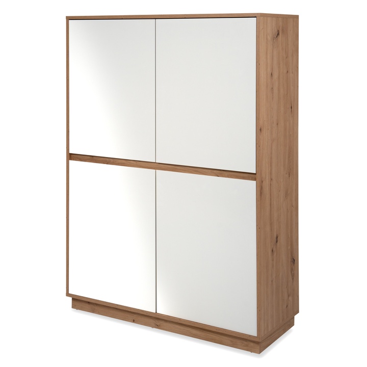 Komoda MARMION 4 dub artisan/biela vysoký lesk 1