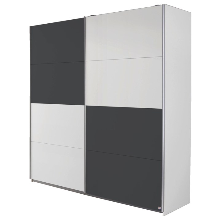 Šatníková skriňa MARONI alpská biela/sivá metalic 1