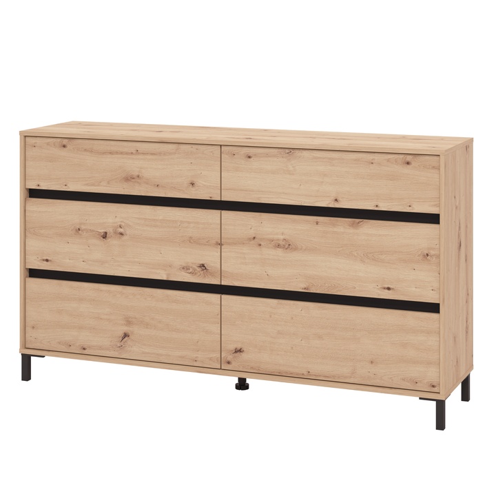 Komoda MARRON IV dub artisan/matná čierna 1