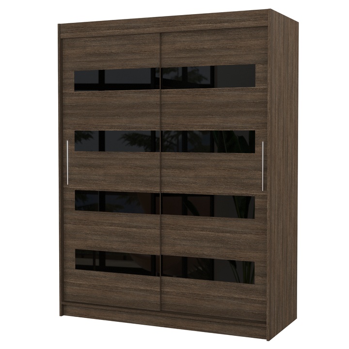 Šatníková skriňa MARTELL čokoládová/čierna 1