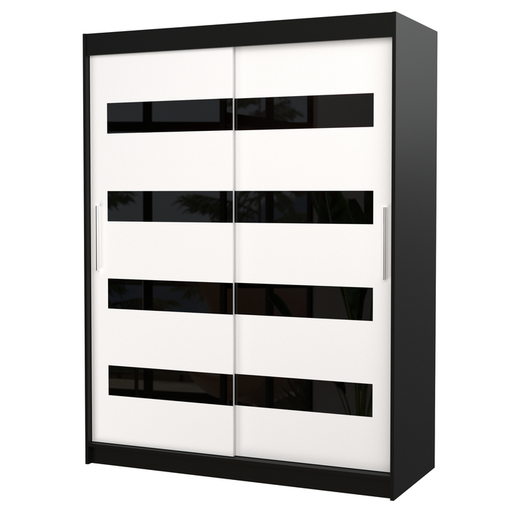 Šatníková skriňa MARTELL čierna/biela 1