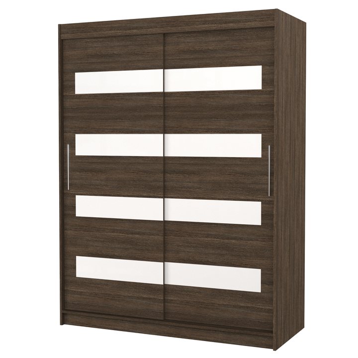 Šatníková skriňa MARTELL čokoládová/biela 1