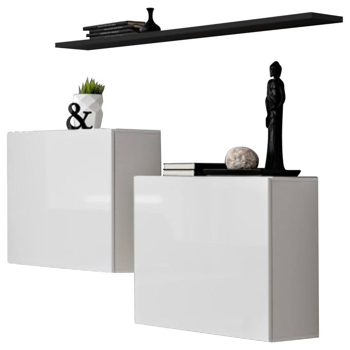 Obývacia stena MATCH SB I čierna/biela vysoký lesk 1