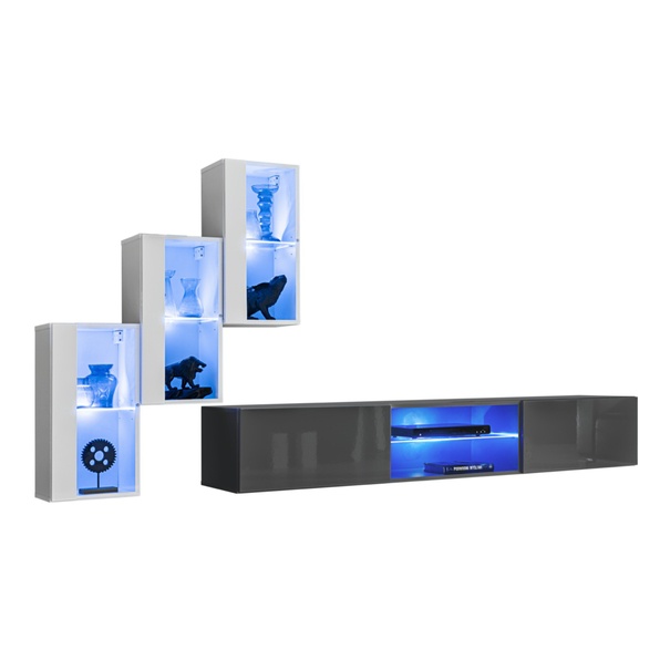 Obývacia stena MATCH XXII biela/grafitová 1