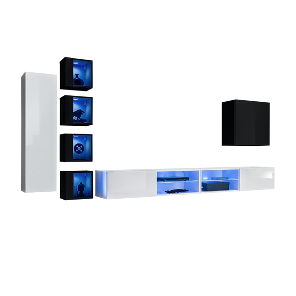 Obývacia stena MATCH XXVI biela/čierna 1