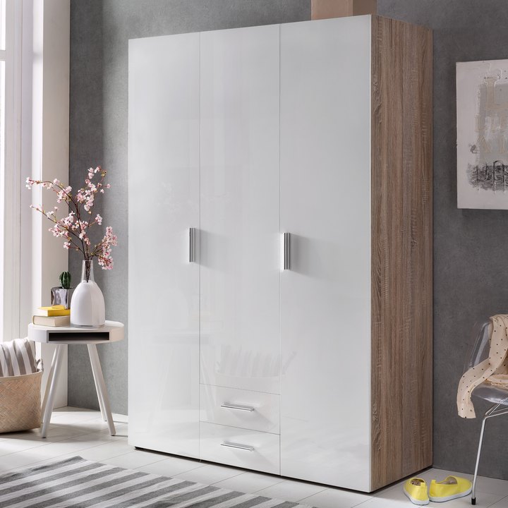 Šatníková skriňa MATLA 652 biela/dub sägerau 1