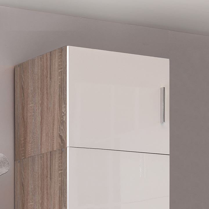 Skriňový nadstavec MATLA 504, biela/dub sägerau, šírka 45 cm 1