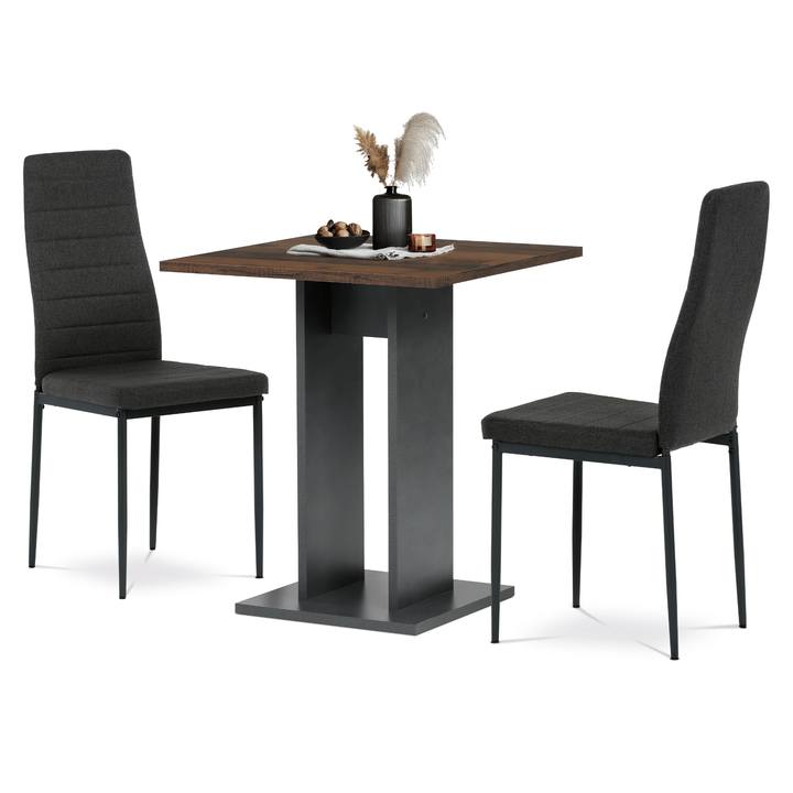 Jedálenská zostava MATTIS III staré drevo/čierna/sivá 1