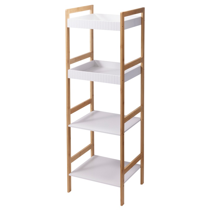 Regál MAX biela/bambus, výška 110 cm 1