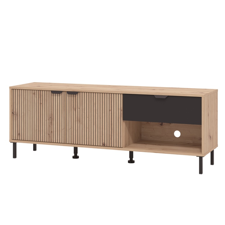TV komoda MAYENNE dub artisan/čierna 1