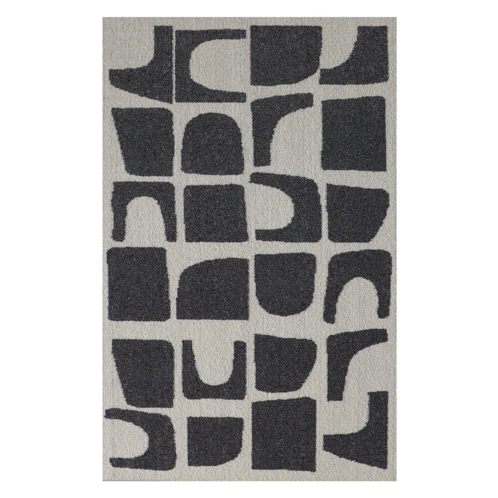 Koberec MELLOW GEO antracitová/biela, 80x150 cm 1