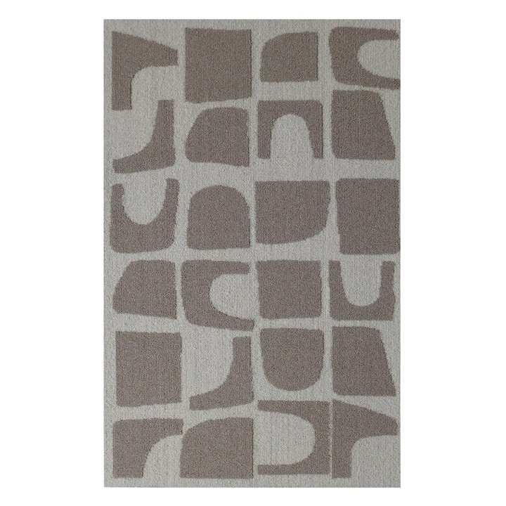 Koberec MELLOW GEO hnedá/biela, 80x150 cm 1