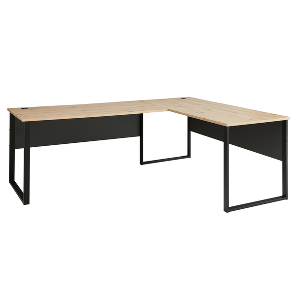 Rohový písací stôl MEMPHIS II dub artisan/grafitová, šírka 223 cm 1