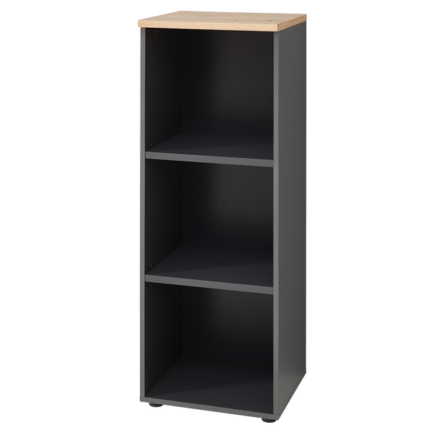 Regál MEMPHIS II dub artisan/grafitová, výška 122 cm 1