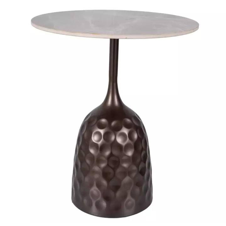 Prístavný stolík METTA sivá/bronzová 1