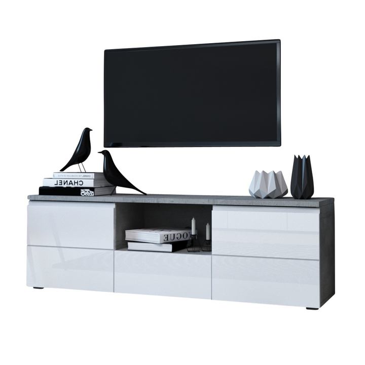 TV stolík MEZO 140 woodcon sivá/biela 1
