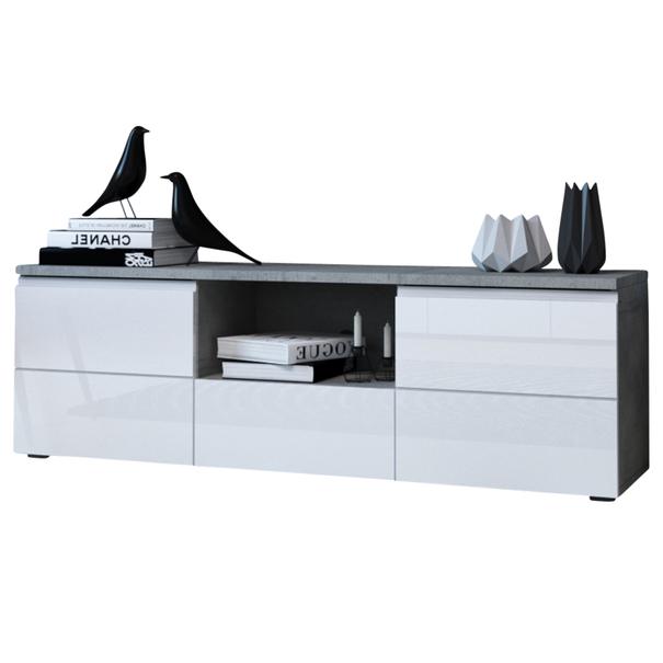 TV stolík MEZO 160 woodcon sivá/biela 1