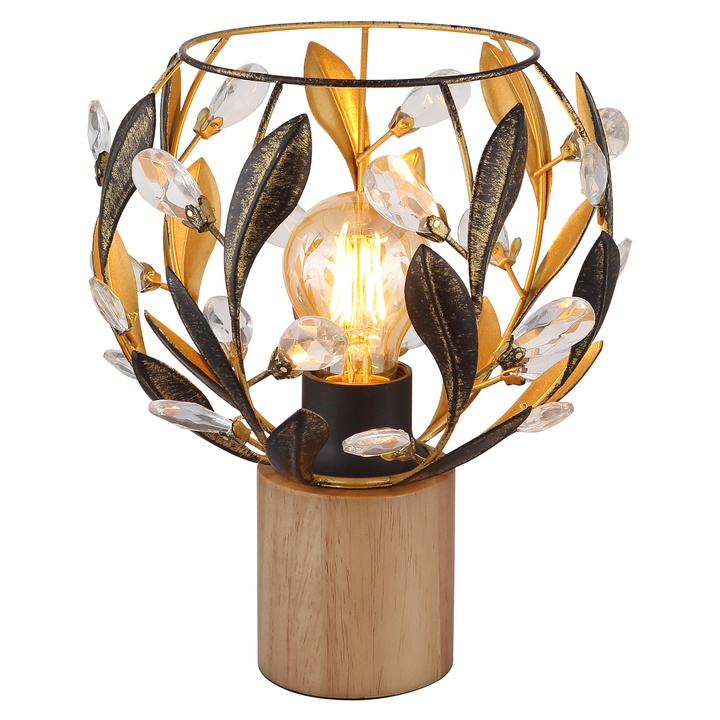 Stolová lampa MIKA čierna/zlatá/prírodná 1