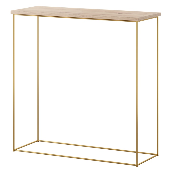 Konzolový stolík MILAN zlatá/dub artisan 1