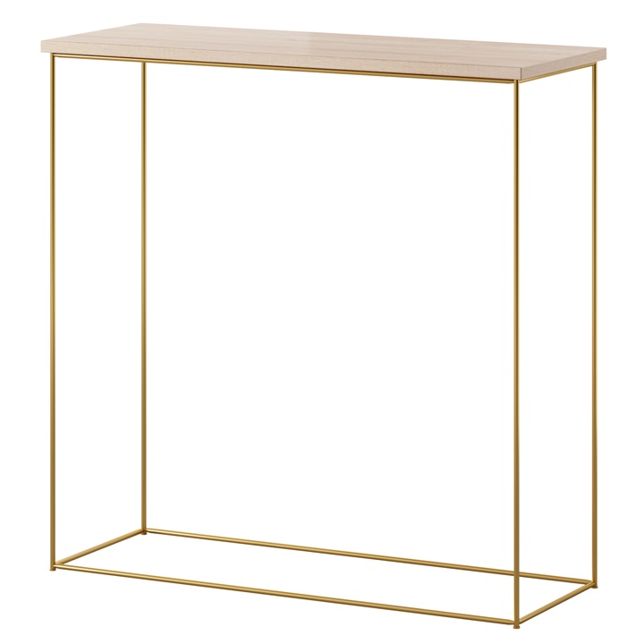 Konzolový stolík MILAN zlatá/dub sonoma 1