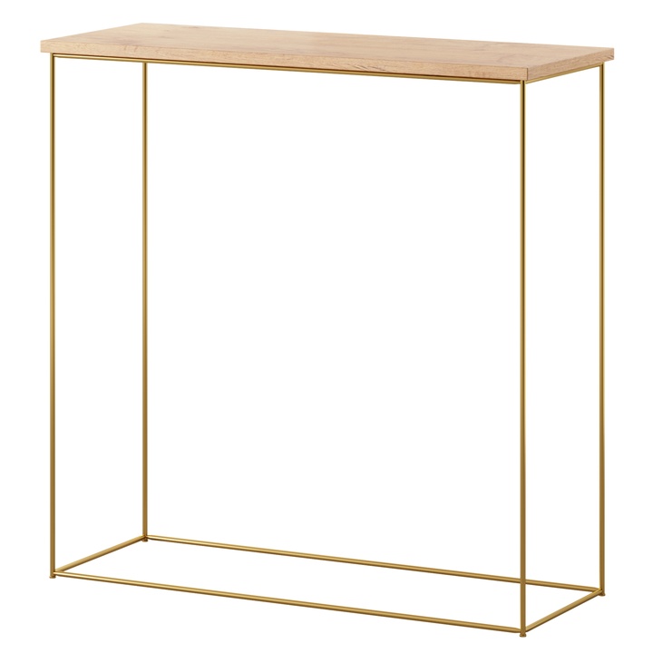Konzolový stolík MILAN zlatá/dub lancelot 1