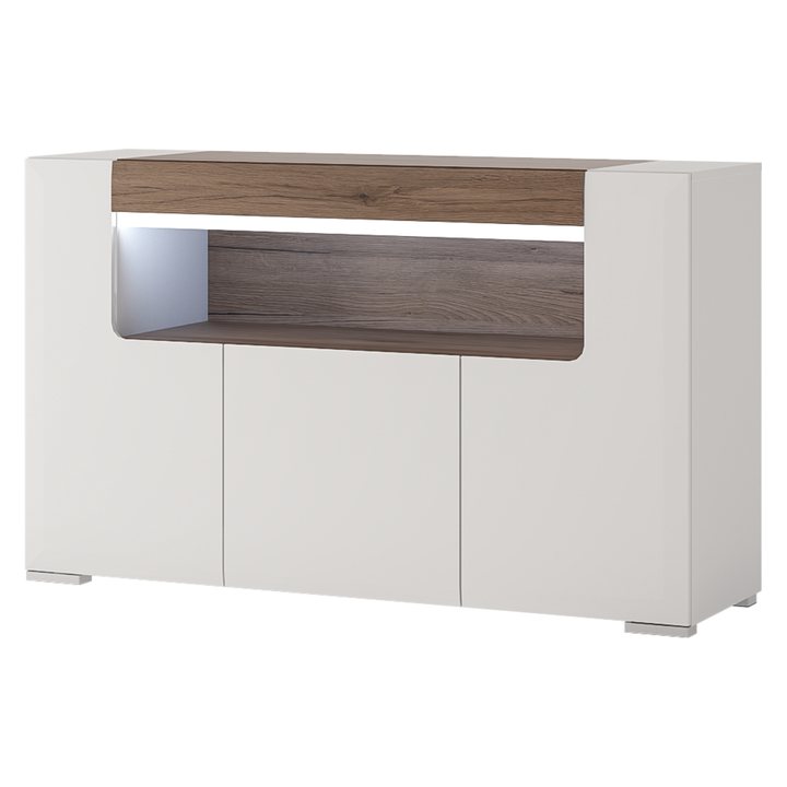 Komoda MILANO 4 alpská biela/dub sanremo 1