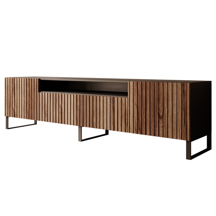 TV komoda MITCH 2 čierna/dub 1