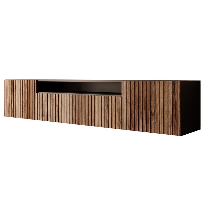 TV komoda MITCH čierna/dub 1