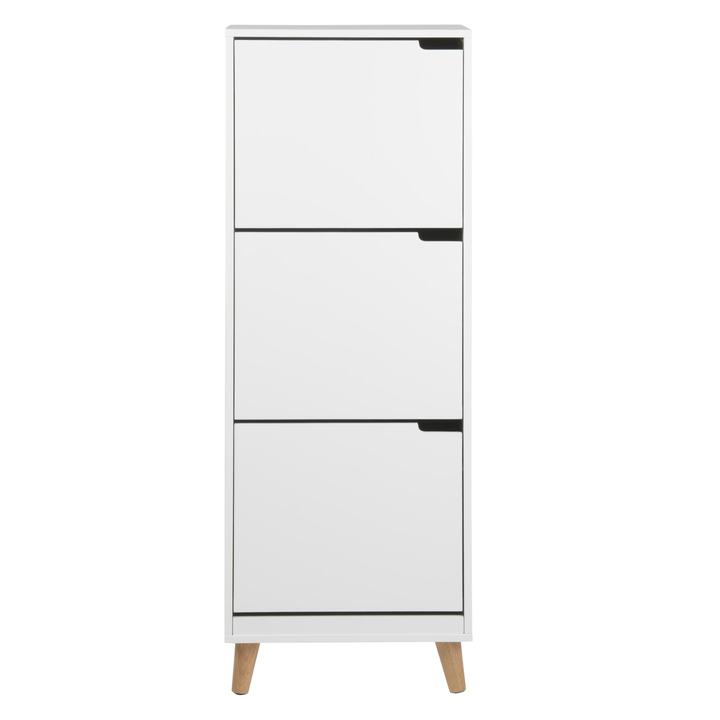 Skrinka na topánky MITRA biela/dub 1