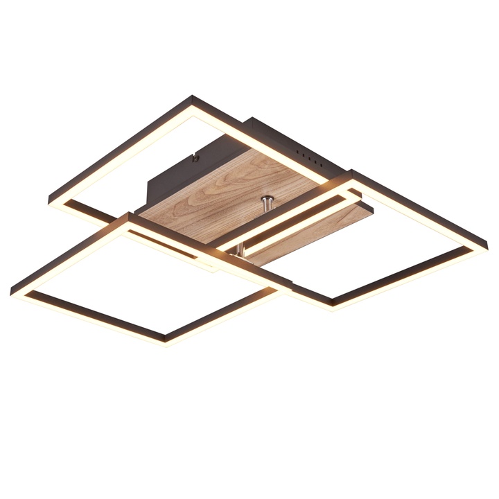 Stropné LED svietidlo MOBILE čierna/prírodná 1