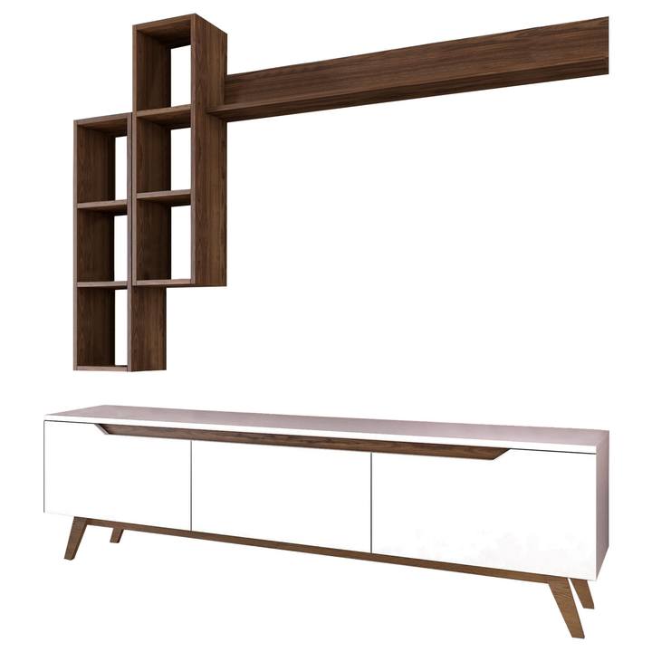 Obývacia stena MOLO biela/orech 1