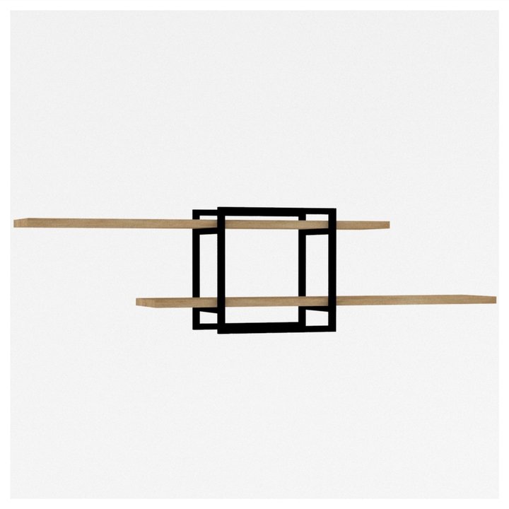 Nástenný regál MONE čierna/dub 1